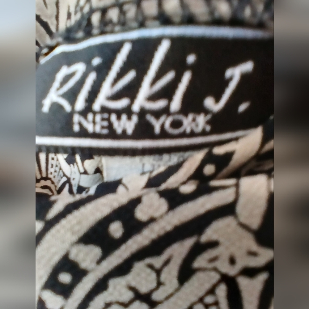 RIKKI J Geometric Floral Black Tan Maxi Skirt Womens Size 16 Boho Resortwear - Picture 3 of 7